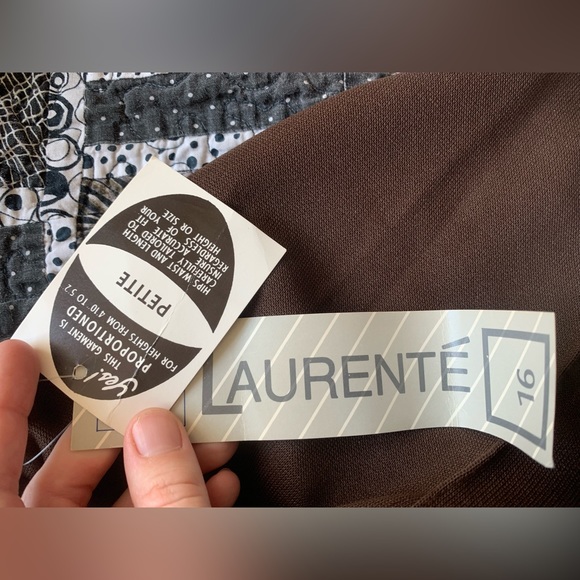 NWT Brown Laurente vintage petite pants. Tag is 16, probably a modern 12-14. - Picture 4 of 4